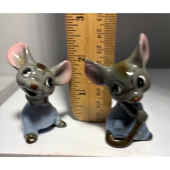 Mice Mouse Set Adorable Vintage Anthropomorphic Collectible Kitschy Blue Pants - Picture 7 of 8